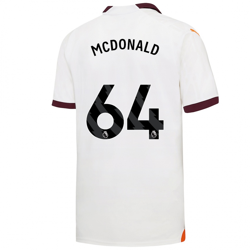 Hombre Camiseta Rowan Mcdonald #64 Blanco 2ª Equipación 2023/24 La Camisa Perú