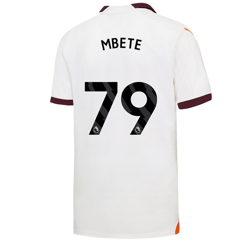 Hombre Camiseta Luke Mbete #79 Blanco 2ª Equipación 2023/24 La Camisa Perú