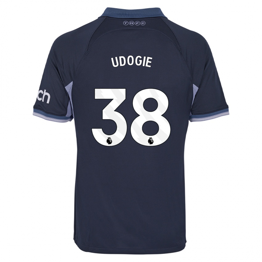 Hombre Camiseta Destiny Udogie #38 Azul Oscuro 2ª Equipación 2023/24 La Camisa Perú