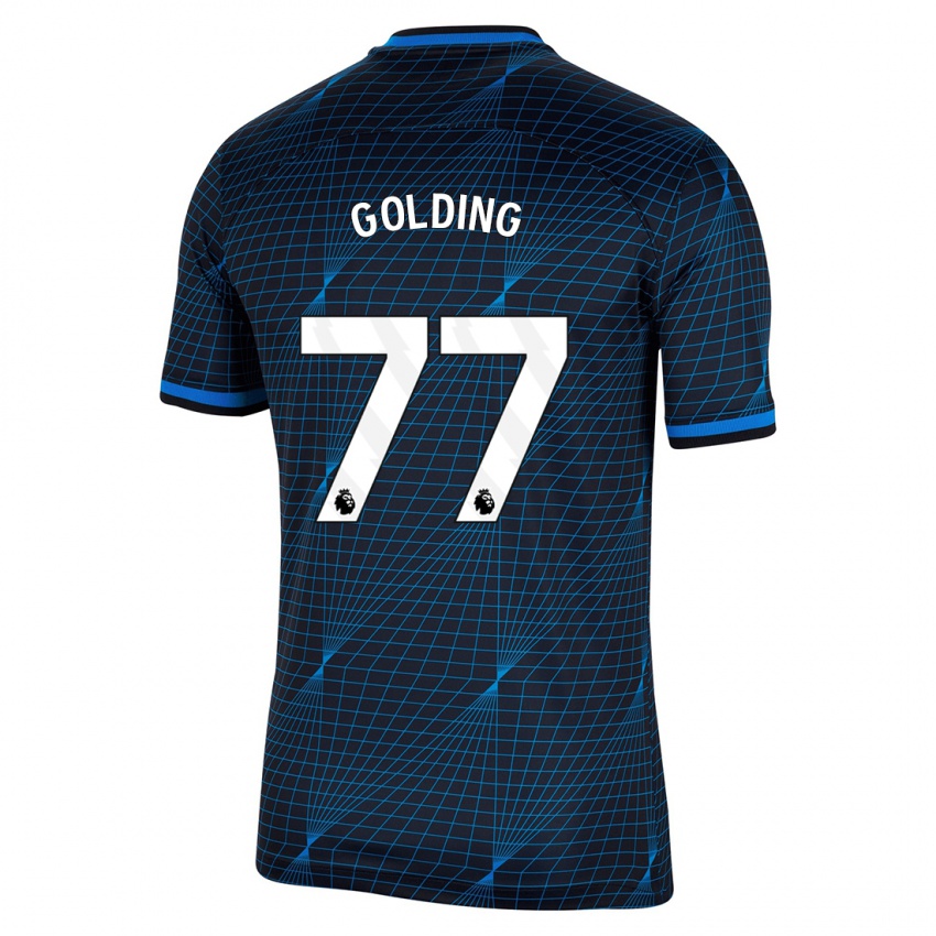 Hombre Camiseta Michael Golding #77 Azul Oscuro 2ª Equipación 2023/24 La Camisa Perú