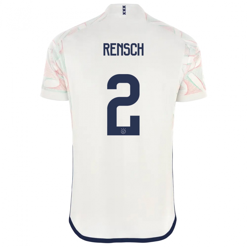 Hombre Camiseta Devyne Rensch #2 Blanco 2ª Equipación 2023/24 La Camisa Perú