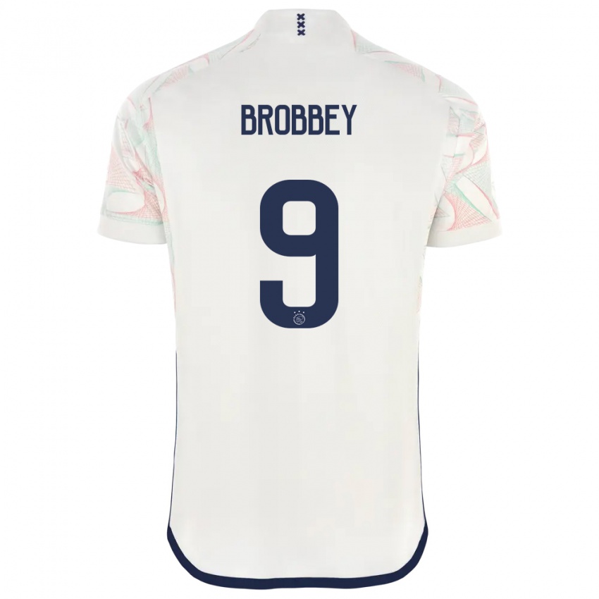 Hombre Camiseta Brian Brobbey #9 Blanco 2ª Equipación 2023/24 La Camisa Perú