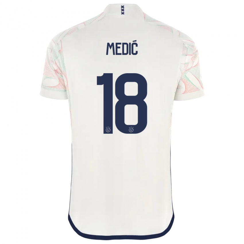 Hombre Camiseta Jakov Medic #18 Blanco 2ª Equipación 2023/24 La Camisa Perú