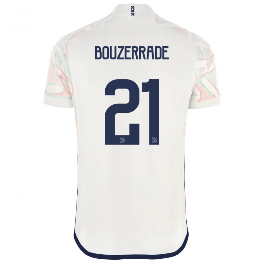 Hombre Camiseta Zaina Bouzerrade #21 Blanco 2ª Equipación 2023/24 La Camisa Perú