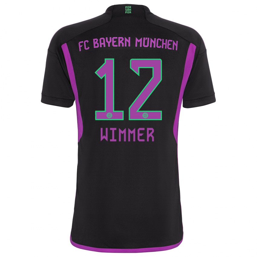 Hombre Camiseta Benedikt Wimmer #12 Negro 2ª Equipación 2023/24 La Camisa Perú