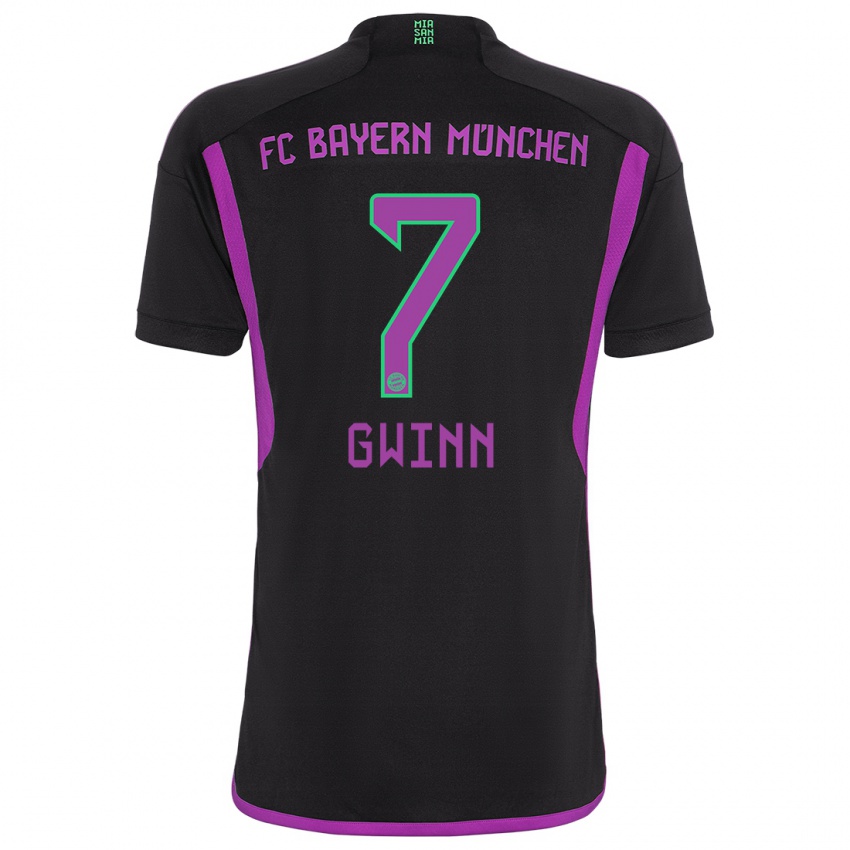 Hombre Camiseta Giulia Gwinn #7 Negro 2ª Equipación 2023/24 La Camisa Perú