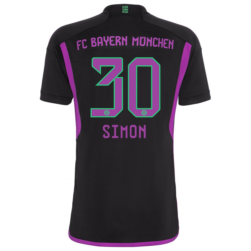 Hombre Camiseta Carolin Simon #30 Negro 2ª Equipación 2023/24 La Camisa Perú