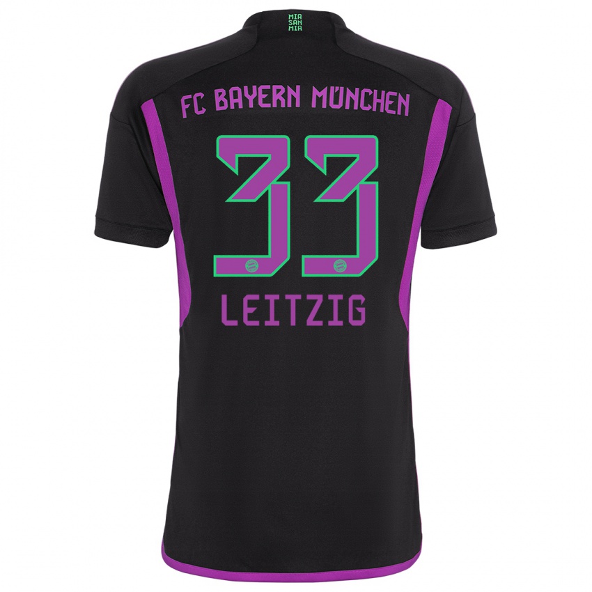 Hombre Camiseta Janina Leitzig #33 Negro 2ª Equipación 2023/24 La Camisa Perú