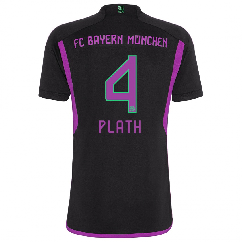 Hombre Camiseta Max Plath #4 Negro 2ª Equipación 2023/24 La Camisa Perú