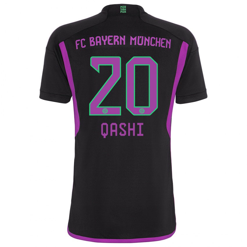 Hombre Camiseta Yousef Qashi #20 Negro 2ª Equipación 2023/24 La Camisa Perú