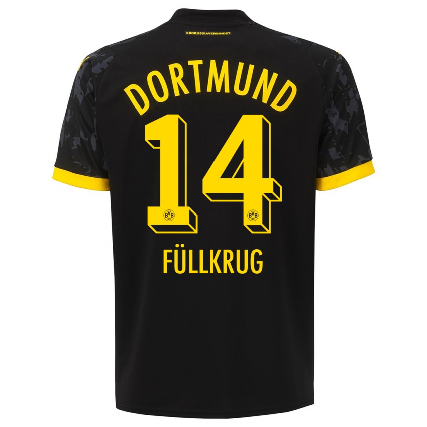 Hombre Camiseta Niclas Füllkrug #14 Negro 2ª Equipación 2023/24 La Camisa Perú