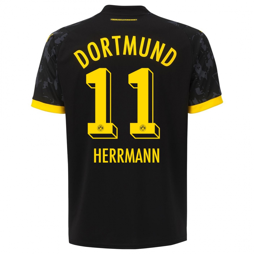 Hombre Camiseta Charles Herrmann #11 Negro 2ª Equipación 2023/24 La Camisa Perú