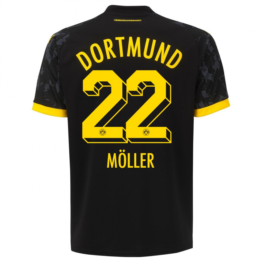 Hombre Camiseta Paul Möller #22 Negro 2ª Equipación 2023/24 La Camisa Perú