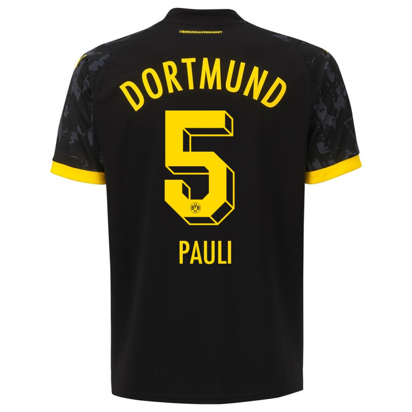 Hombre Camiseta Julian Pauli #5 Negro 2ª Equipación 2023/24 La Camisa Perú