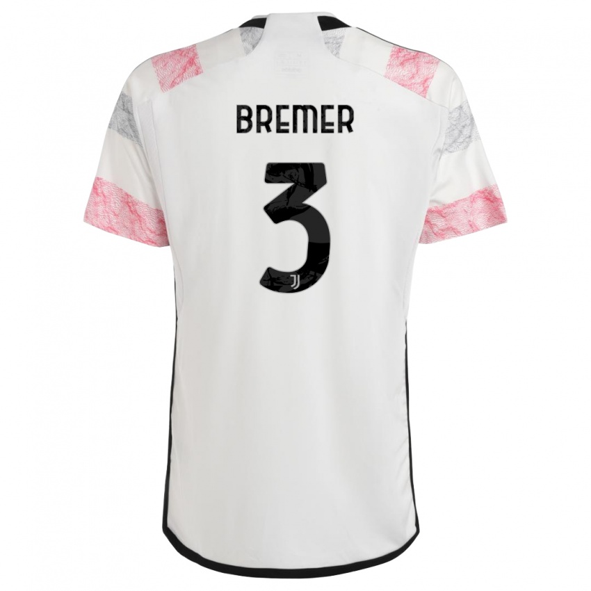 Hombre Camiseta Bremer #3 Blanco Rosa 2ª Equipación 2023/24 La Camisa Perú