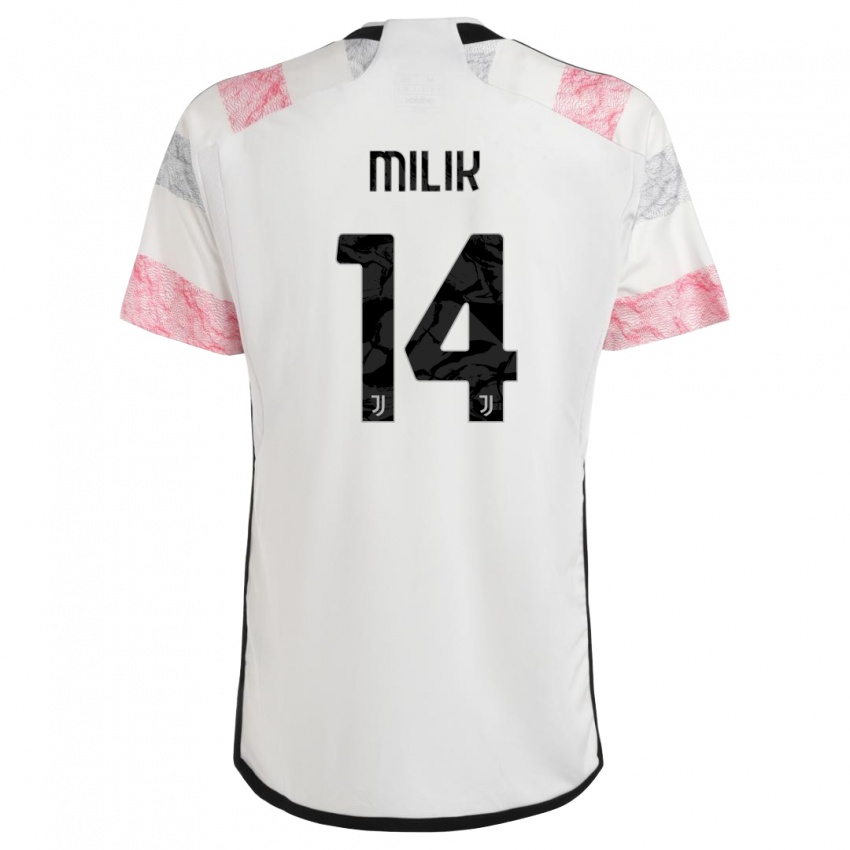 Hombre Camiseta Arkadiusz Milik #14 Blanco Rosa 2ª Equipación 2023/24 La Camisa Perú