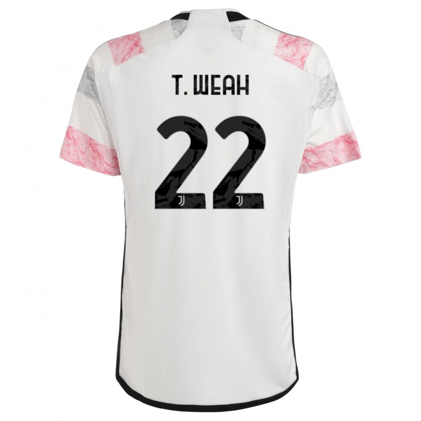 Hombre Camiseta Timothy Weah #22 Blanco Rosa 2ª Equipación 2023/24 La Camisa Perú