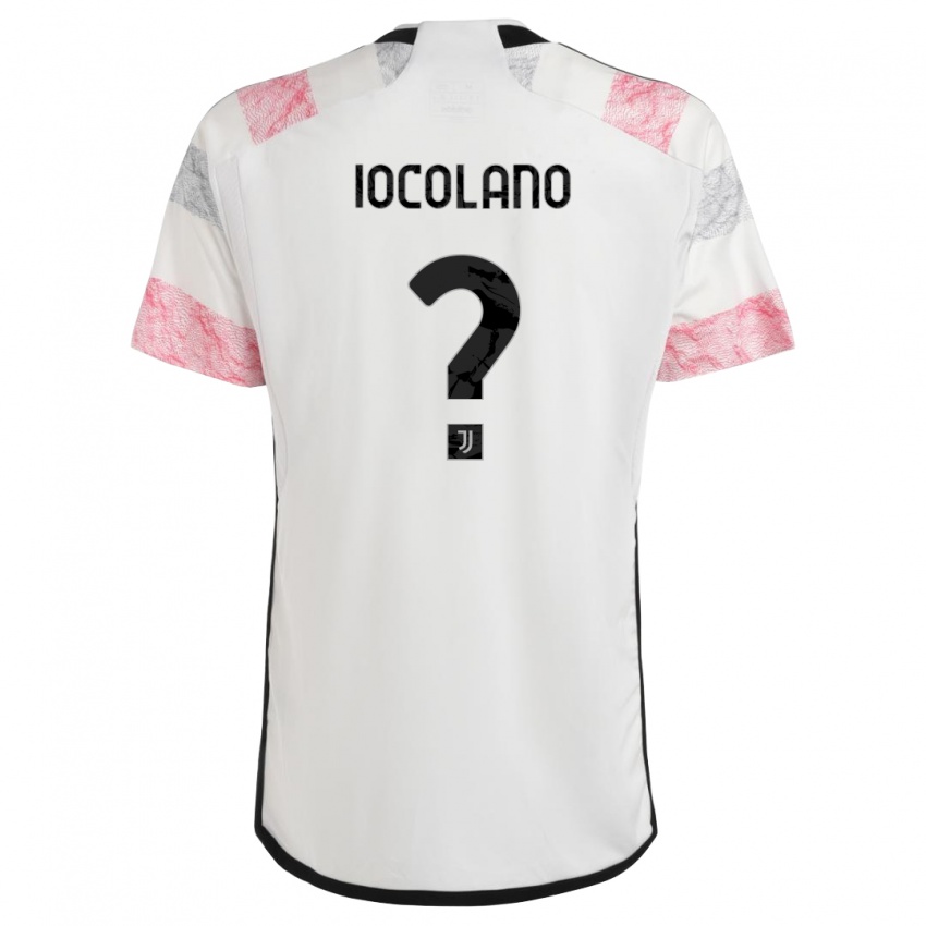 Hombre Camiseta Simone Iocolano #0 Blanco Rosa 2ª Equipación 2023/24 La Camisa Perú