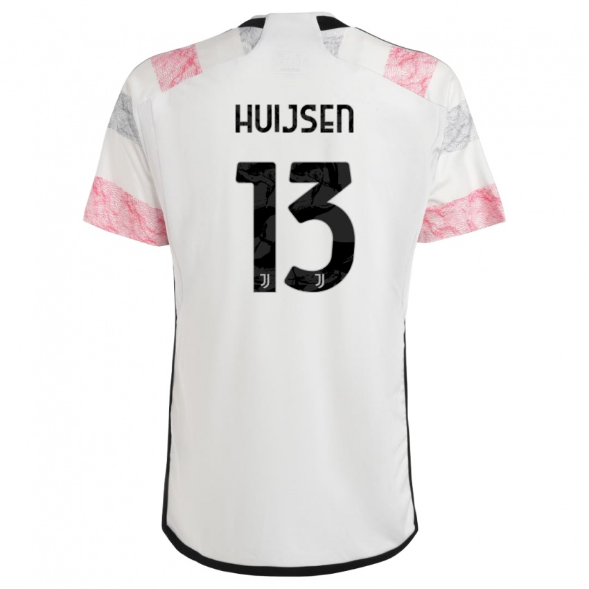 Hombre Camiseta Dean Huijsen #13 Blanco Rosa 2ª Equipación 2023/24 La Camisa Perú