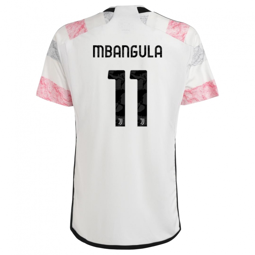 Hombre Camiseta Samuel Mbangula #11 Blanco Rosa 2ª Equipación 2023/24 La Camisa Perú