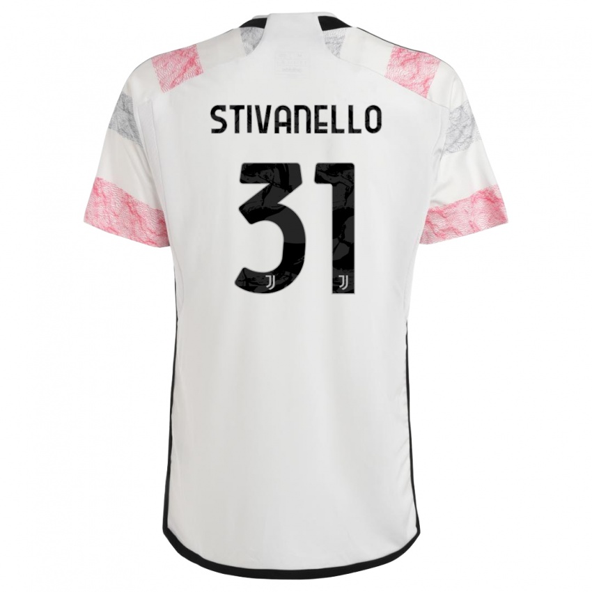 Hombre Camiseta Riccardo Stivanello #31 Blanco Rosa 2ª Equipación 2023/24 La Camisa Perú