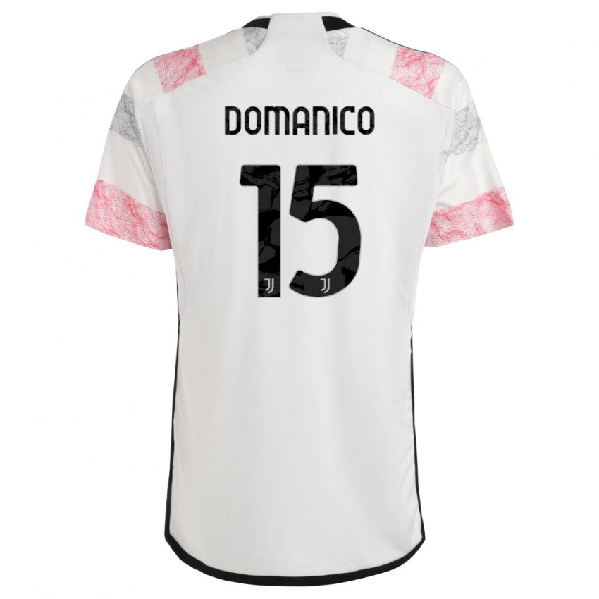 Hombre Camiseta Saverio Domanico #15 Blanco Rosa 2ª Equipación 2023/24 La Camisa Perú