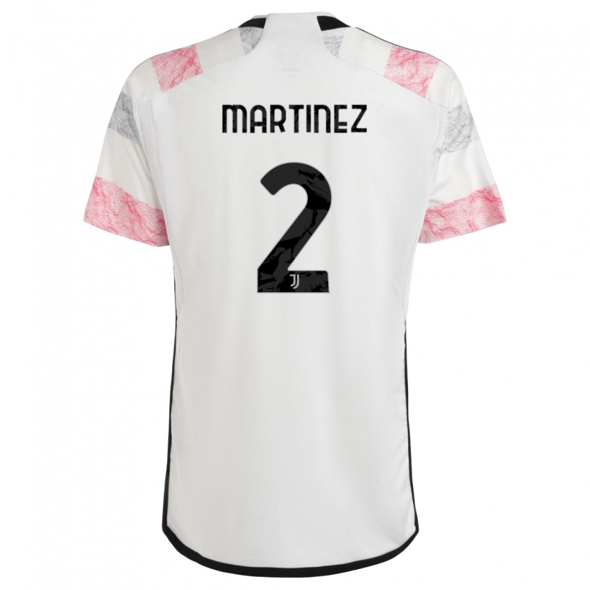 Hombre Camiseta Bruno Martinez #2 Blanco Rosa 2ª Equipación 2023/24 La Camisa Perú