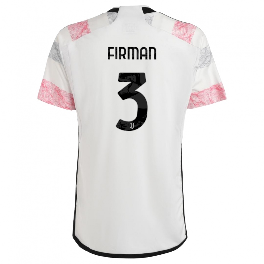 Hombre Camiseta Andriy Firman #3 Blanco Rosa 2ª Equipación 2023/24 La Camisa Perú