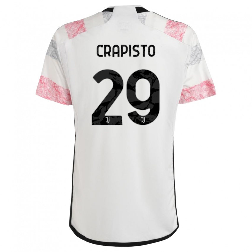 Hombre Camiseta Francesco Crapisto #29 Blanco Rosa 2ª Equipación 2023/24 La Camisa Perú