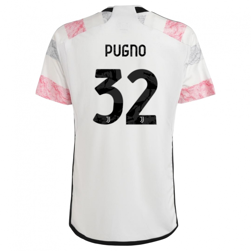 Hombre Camiseta Diego Pugno #32 Blanco Rosa 2ª Equipación 2023/24 La Camisa Perú