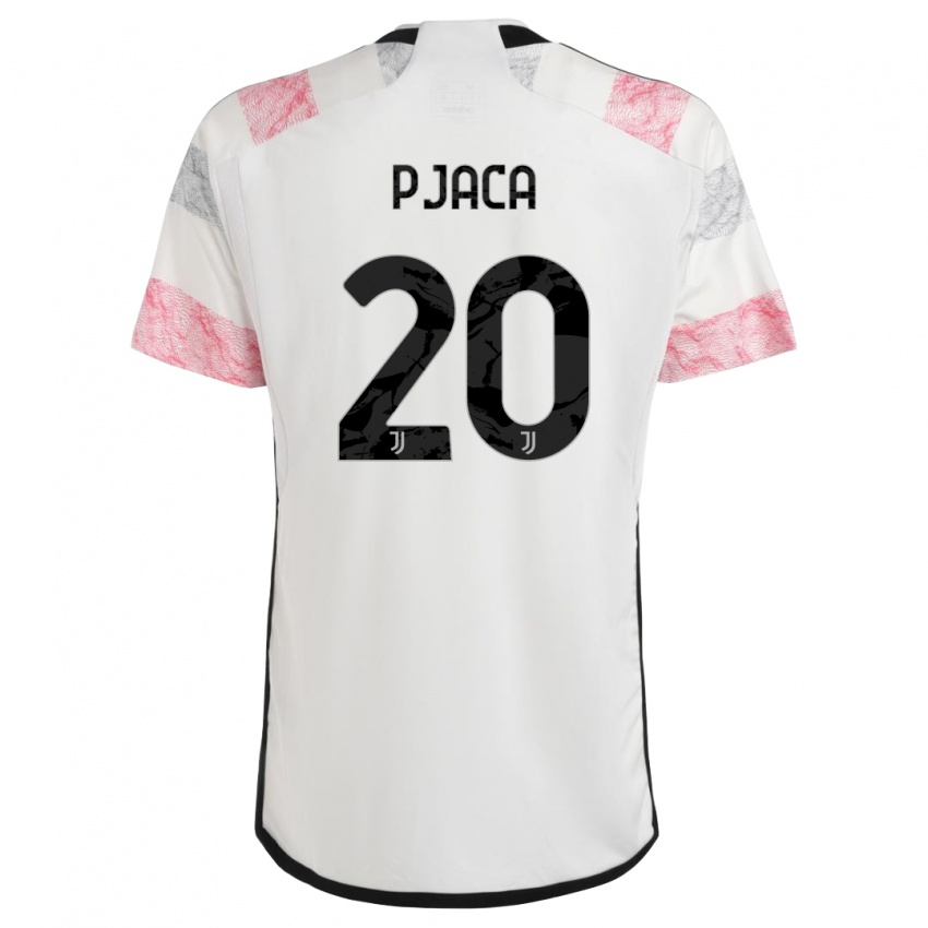 Hombre Camiseta Marko Pjaca #20 Blanco Rosa 2ª Equipación 2023/24 La Camisa Perú