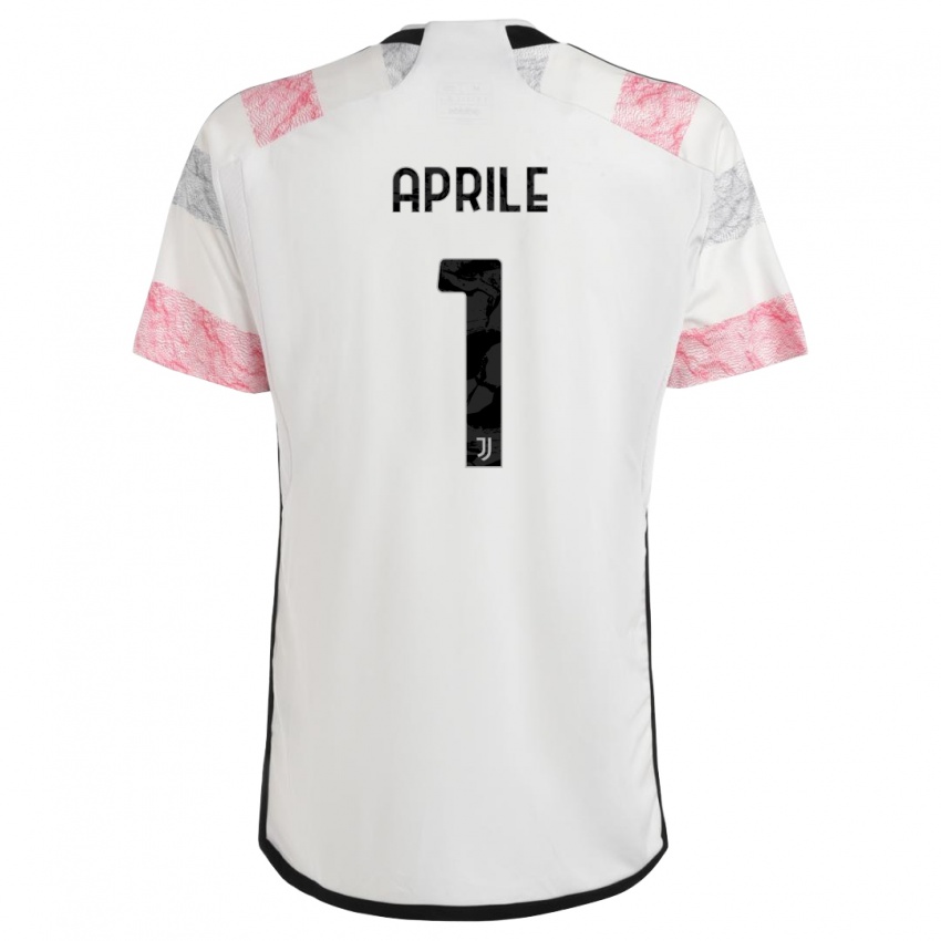 Hombre Camiseta Roberta Aprile #1 Blanco Rosa 2ª Equipación 2023/24 La Camisa Perú