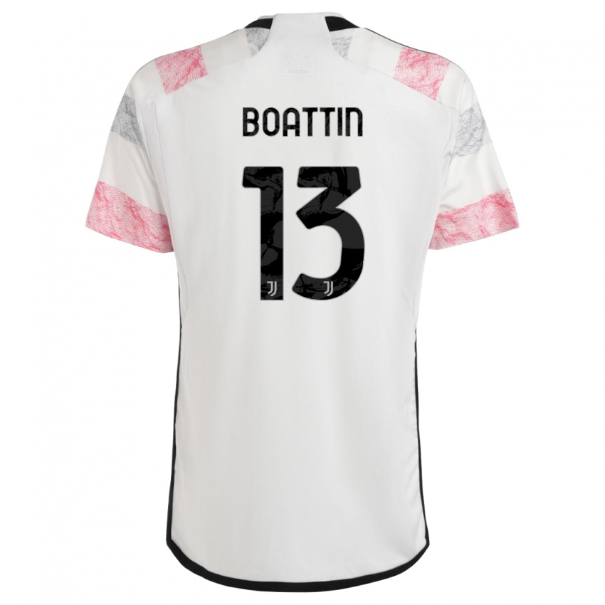 Hombre Camiseta Lisa Boattin #13 Blanco Rosa 2ª Equipación 2023/24 La Camisa Perú