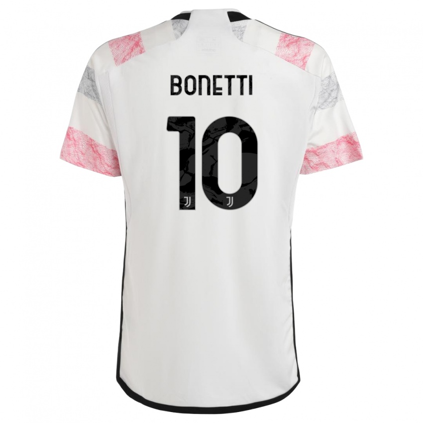 Hombre Camiseta Andrea Bonetti #10 Blanco Rosa 2ª Equipación 2023/24 La Camisa Perú