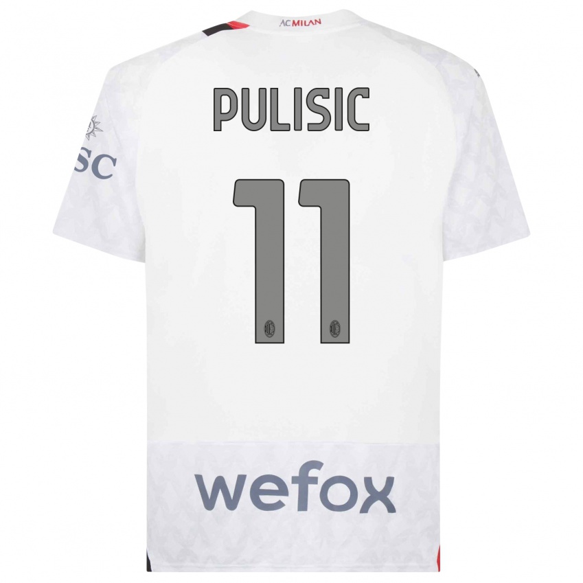 Hombre Camiseta Christian Pulisic #11 Blanco 2ª Equipación 2023/24 La Camisa Perú