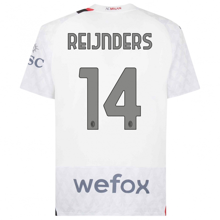 Hombre Camiseta Tijjani Reijnders #14 Blanco 2ª Equipación 2023/24 La Camisa Perú