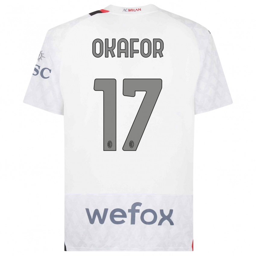 Hombre Camiseta Noah Okafor #17 Blanco 2ª Equipación 2023/24 La Camisa Perú