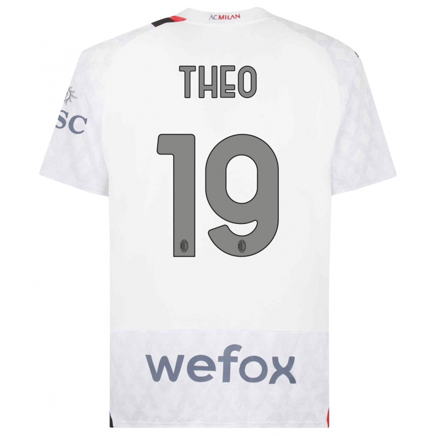 Hombre Camiseta Theo Hernandez #19 Blanco 2ª Equipación 2023/24 La Camisa Perú