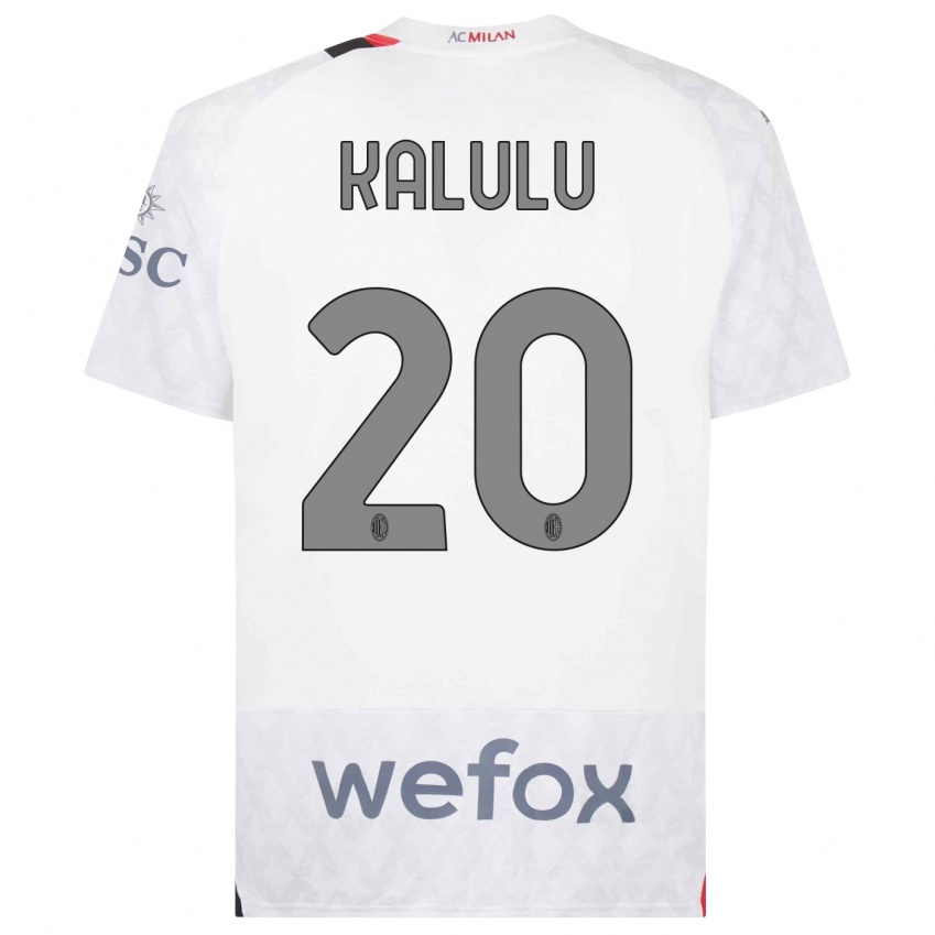 Hombre Camiseta Pierre Kalulu #20 Blanco 2ª Equipación 2023/24 La Camisa Perú