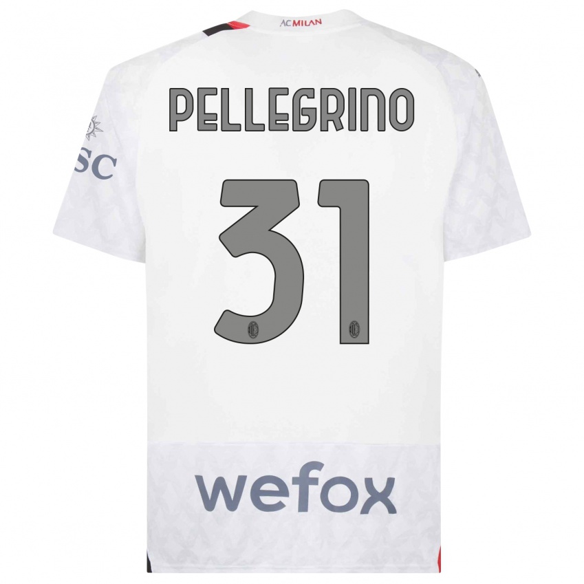 Hombre Camiseta Marco Pellegrino #31 Blanco 2ª Equipación 2023/24 La Camisa Perú