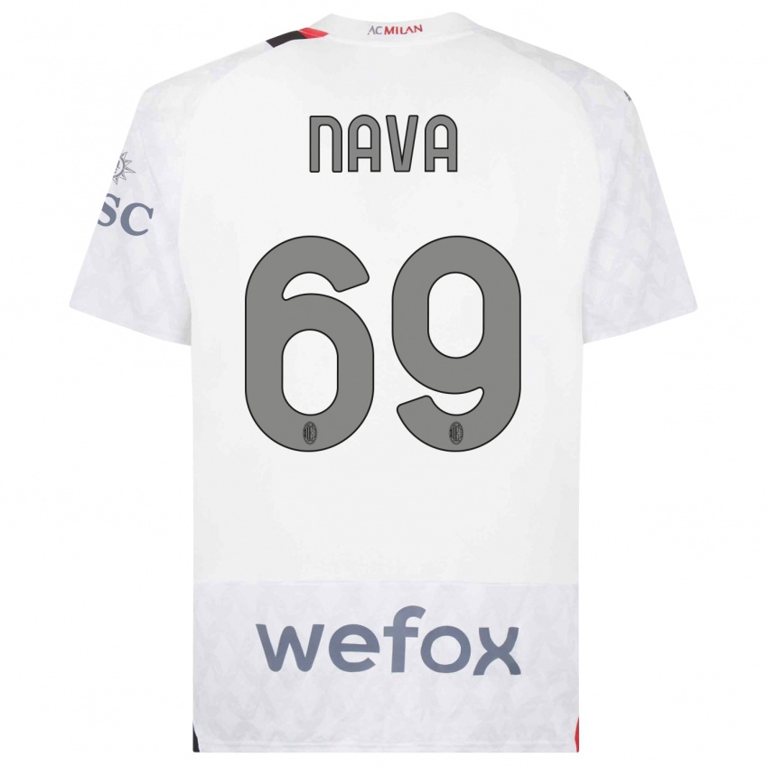 Hombre Camiseta Lapo Nava #69 Blanco 2ª Equipación 2023/24 La Camisa Perú