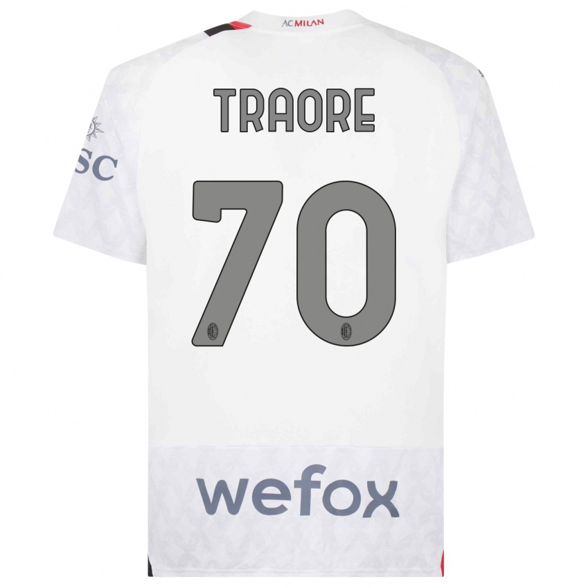 Hombre Camiseta Chaka Traore #70 Blanco 2ª Equipación 2023/24 La Camisa Perú