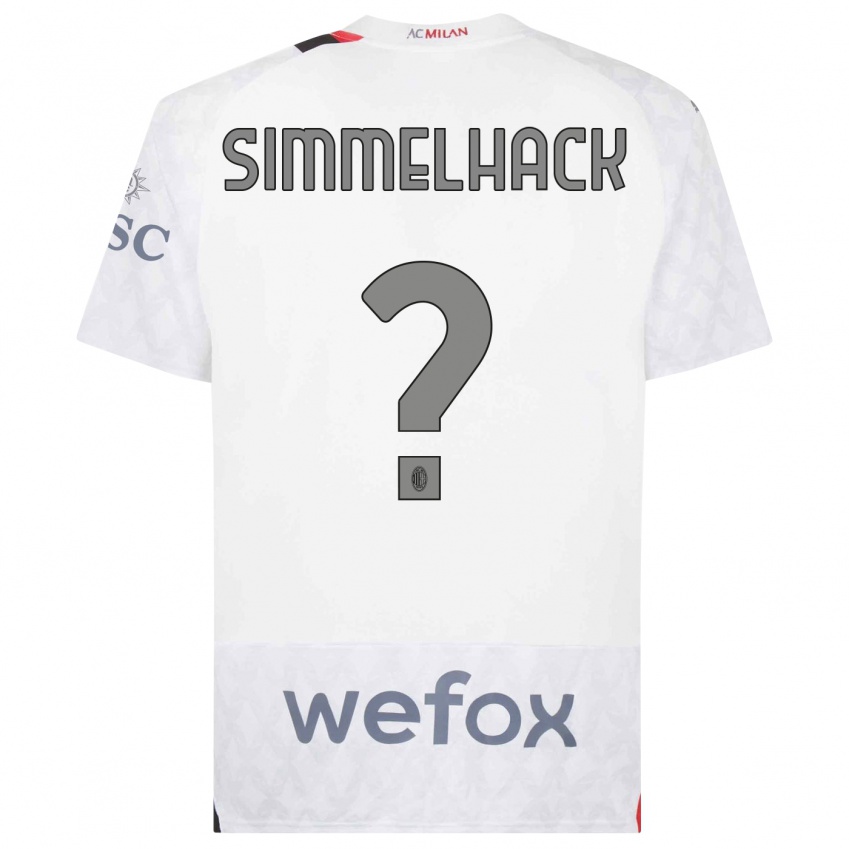 Hombre Camiseta Alexander Simmelhack #0 Blanco 2ª Equipación 2023/24 La Camisa Perú