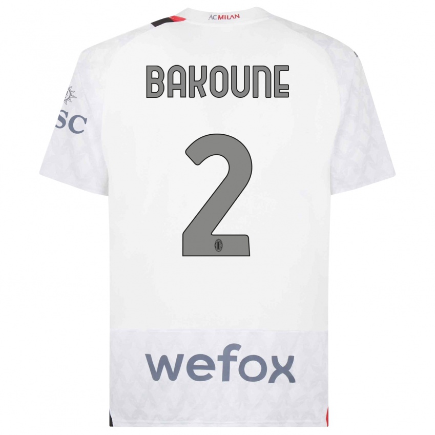 Hombre Camiseta Adam Bakoune #2 Blanco 2ª Equipación 2023/24 La Camisa Perú