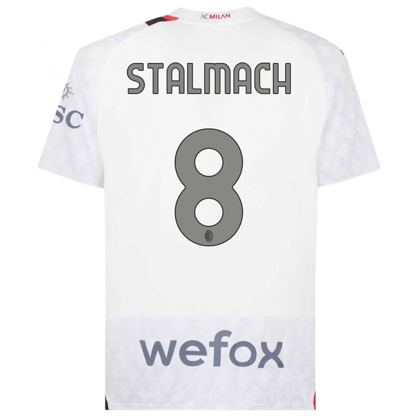 Hombre Camiseta Dariusz Stalmach #8 Blanco 2ª Equipación 2023/24 La Camisa Perú