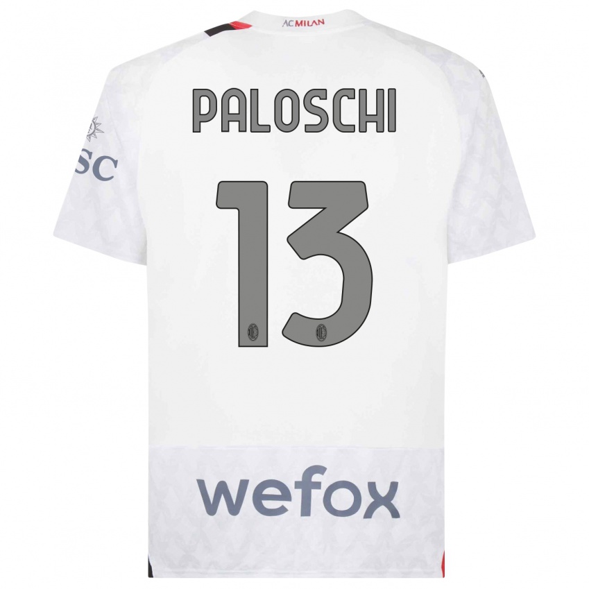 Hombre Camiseta Dorian Paloschi #13 Blanco 2ª Equipación 2023/24 La Camisa Perú