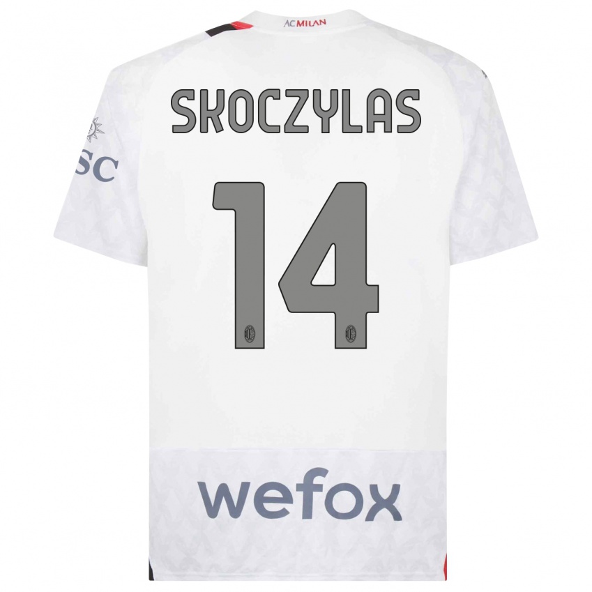 Hombre Camiseta Mateusz Skoczylas #14 Blanco 2ª Equipación 2023/24 La Camisa Perú