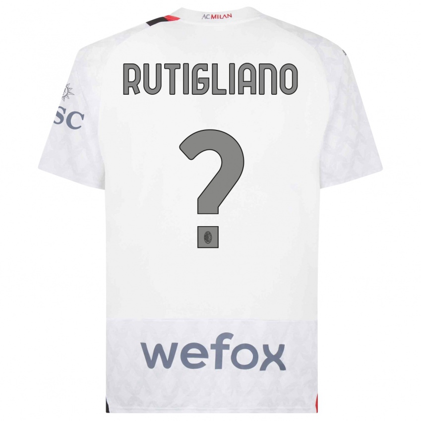 Hombre Camiseta Samuele Rutigliano #0 Blanco 2ª Equipación 2023/24 La Camisa Perú