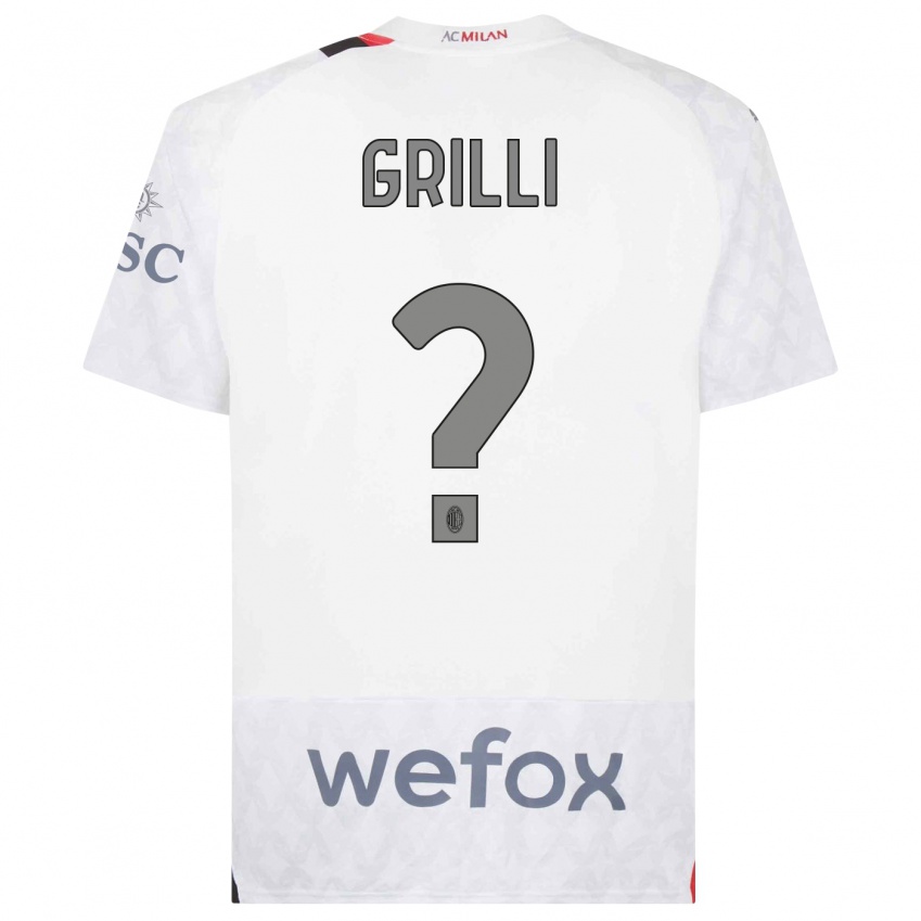 Hombre Camiseta Lorenzo Grilli #0 Blanco 2ª Equipación 2023/24 La Camisa Perú