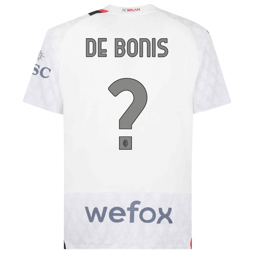 Hombre Camiseta Andrea De Bonis #0 Blanco 2ª Equipación 2023/24 La Camisa Perú